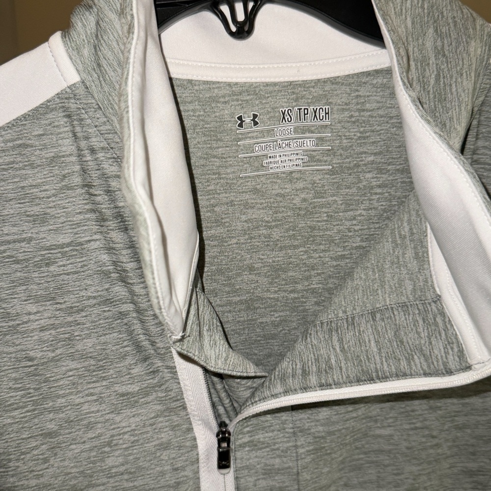Under Armour Gray and White Zip-Up Jacket
